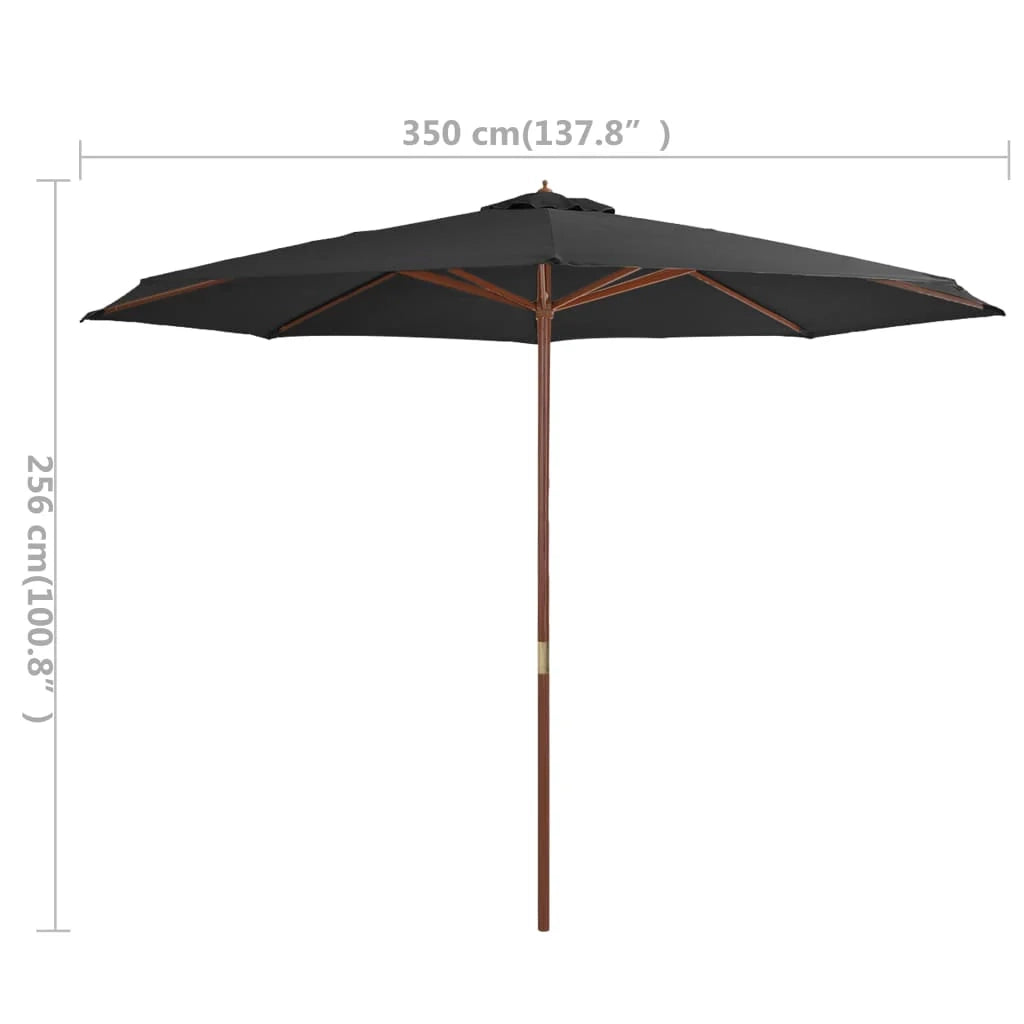 Ombrellone con palo in legno 350 cm antracite 02_0008126
