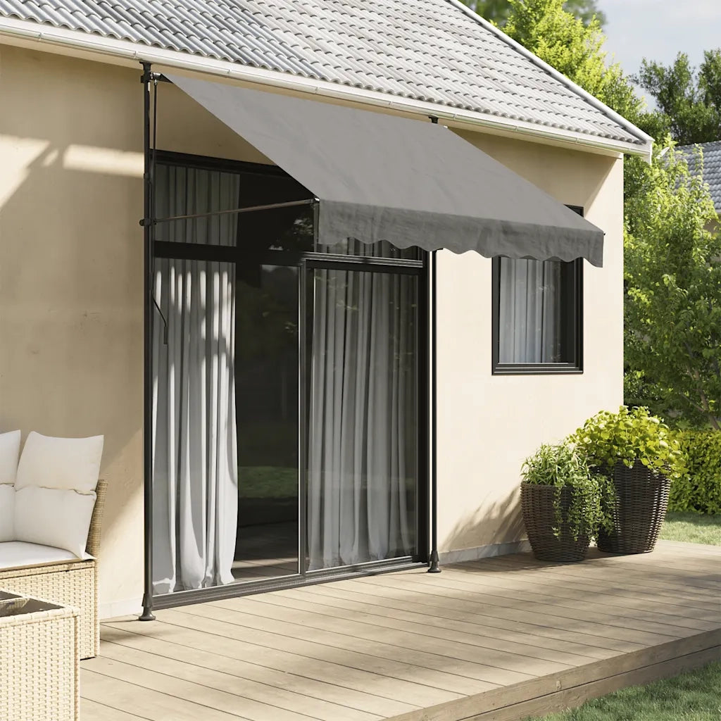 Tenda da Sole | Tenda parasole Retrattile Antracite 200x150 cm Tessuto e Acciaio