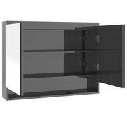 Mobiletto specchio da bagno 80 x 15 x 60 cm grigio lucido MDF 02_0006712