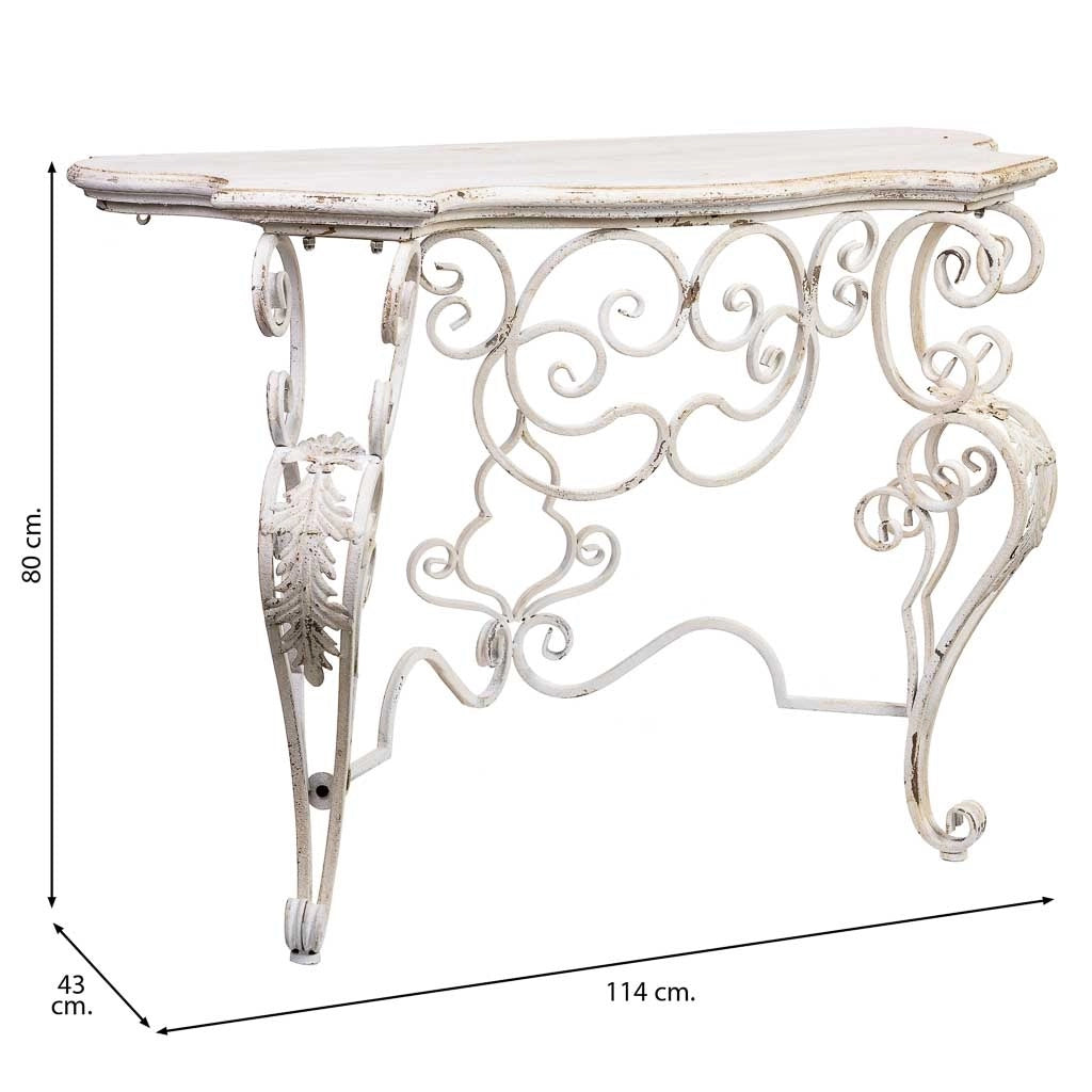 Console in legno e metallo finitura invecchiata 114x43x80h cm