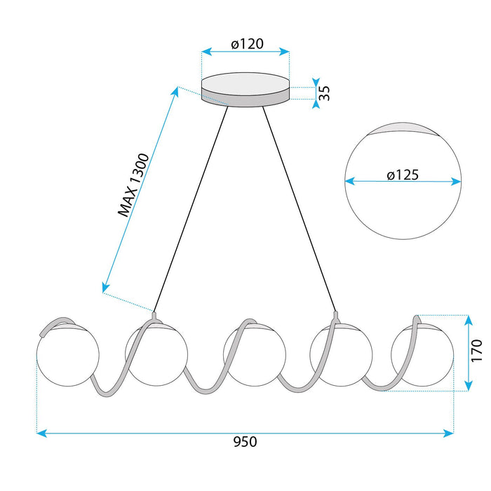 Lampada Gold APP1780-5CP