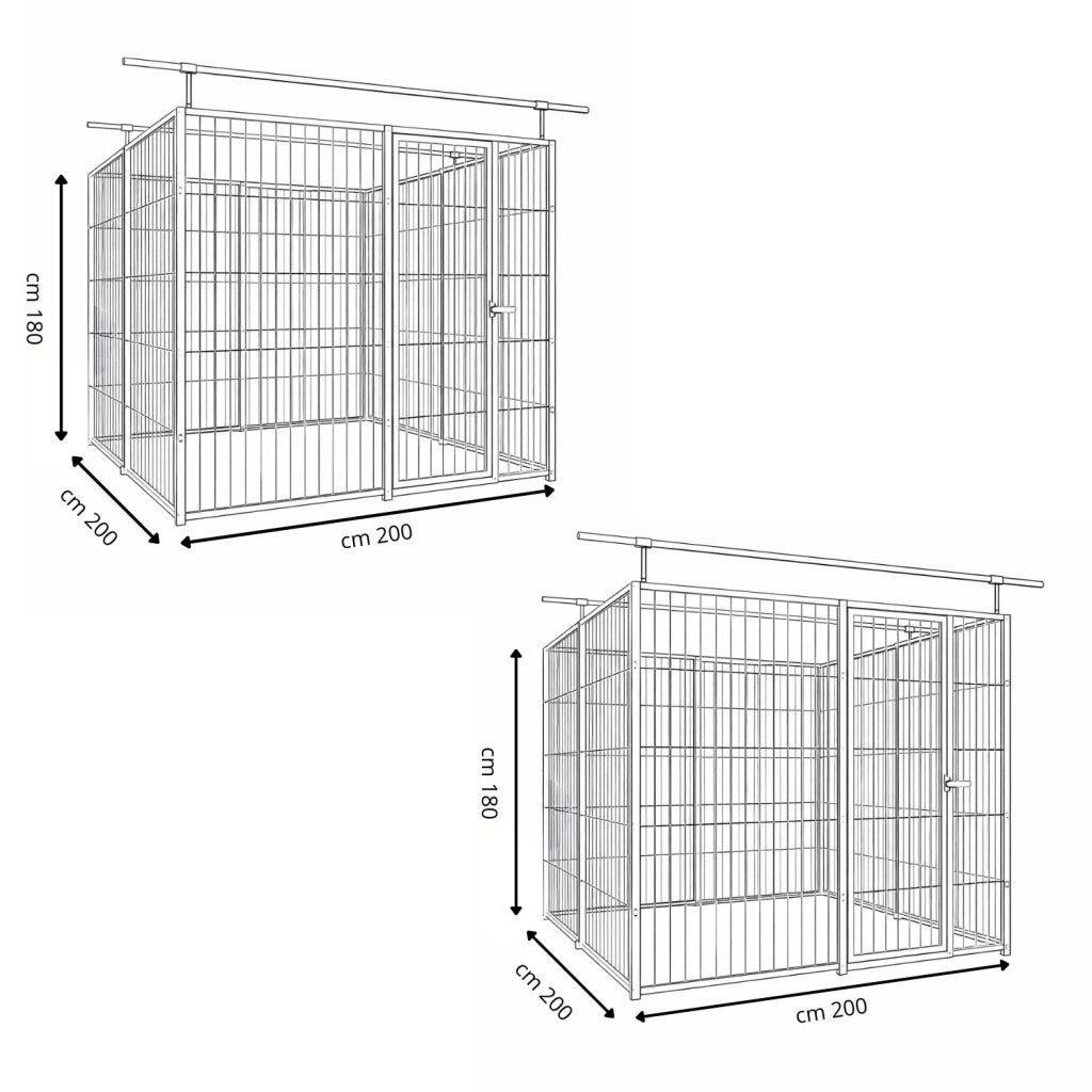 2 box per cani predisposto alla copertura zincato a caldo ciascuno da 200x200x altezza 180 cm