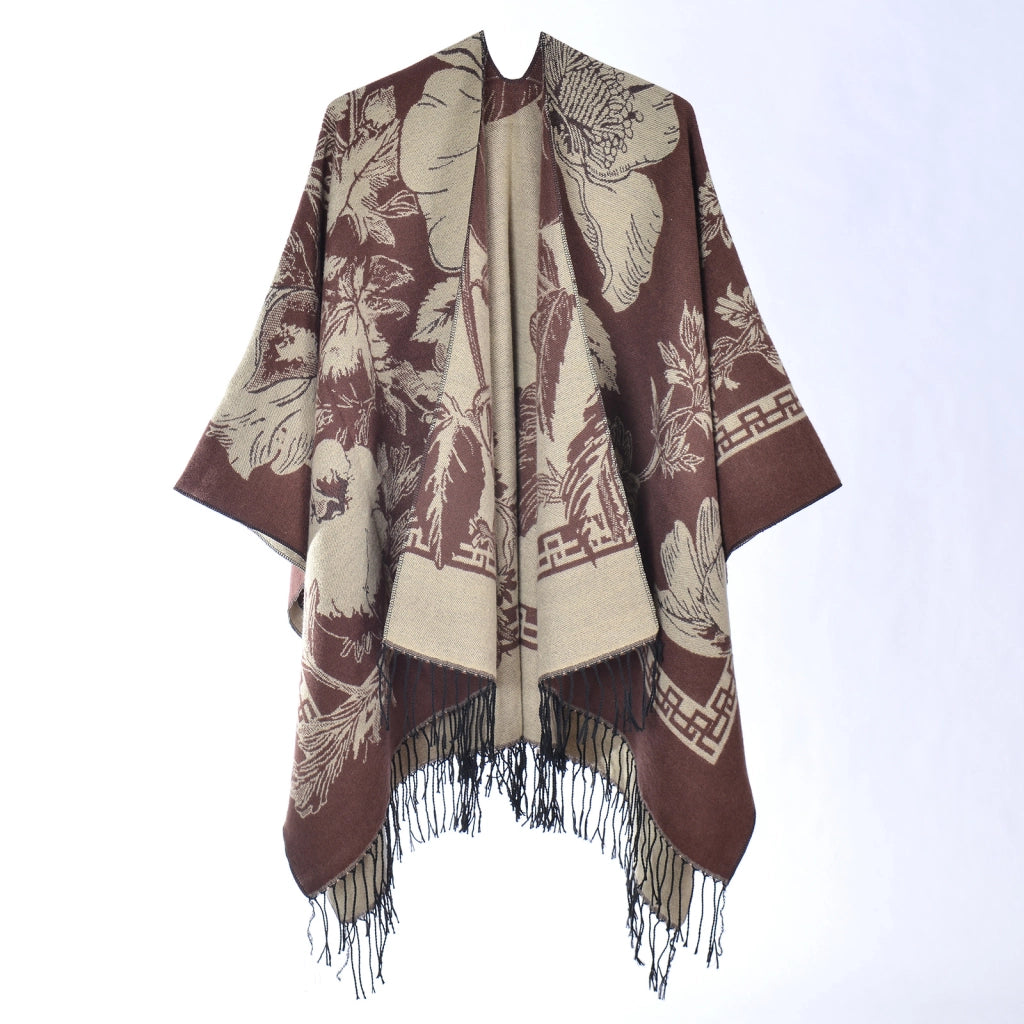 Nuovo scialle/sciarpa/scialle double-face in cashmere jacquard stampato autunno/inverno