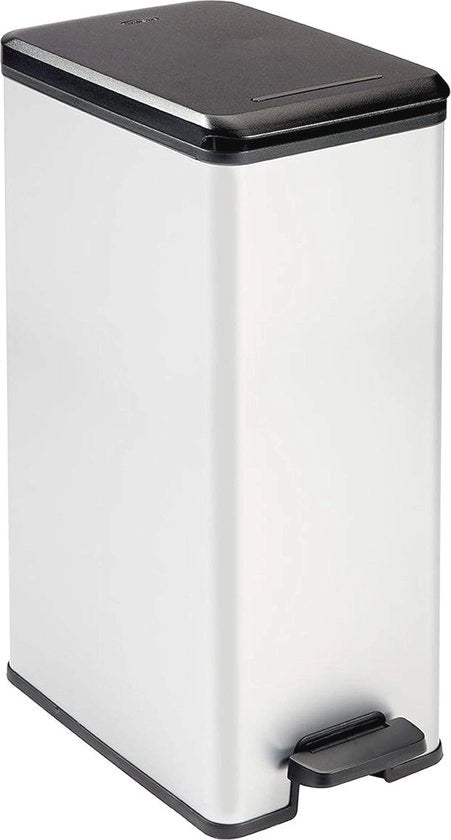 Cassetto Risciacquo 90% con Pedale Touch Decorativo - Argento - 40 Litri