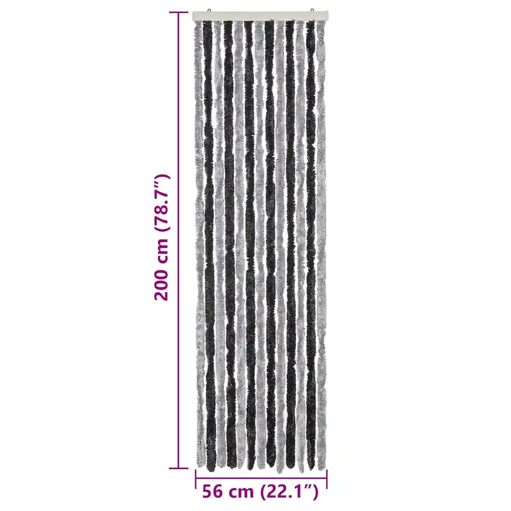 Tenda Antimosche Grigia e Nera 56x200 cm in Ciniglia 377326