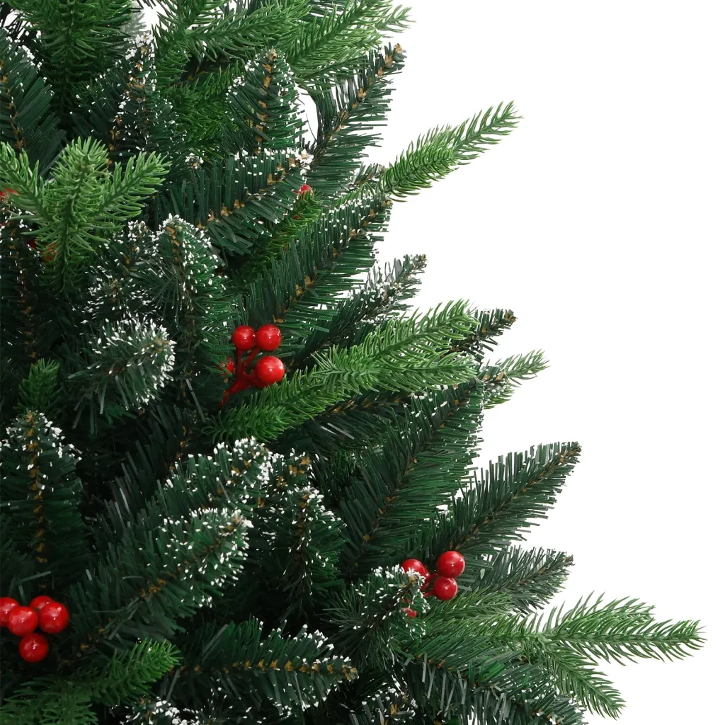 Albero Natale Artificiale Incernierato con Bacche Rosse-Albero Natalizio-Decorazioni natalizie 240 cm