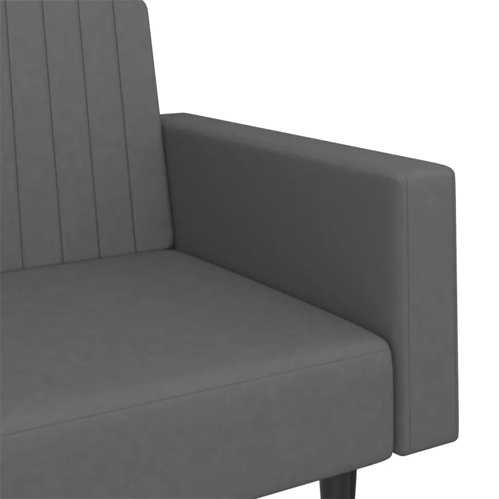 Divano Letto a 2 Posti Grigio Scuro in Velluto 375938