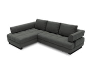 Cosmopolitan Design - Divano convertibile angolare sinistro con box "Clinton" 5 posti tessuto strutturato grigio scuro 