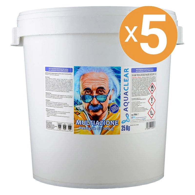Pastiglie multiazione piscina 4 in 1 da 200 g blisterate AQUACLEAR Quantità confezione: 5 confezioni