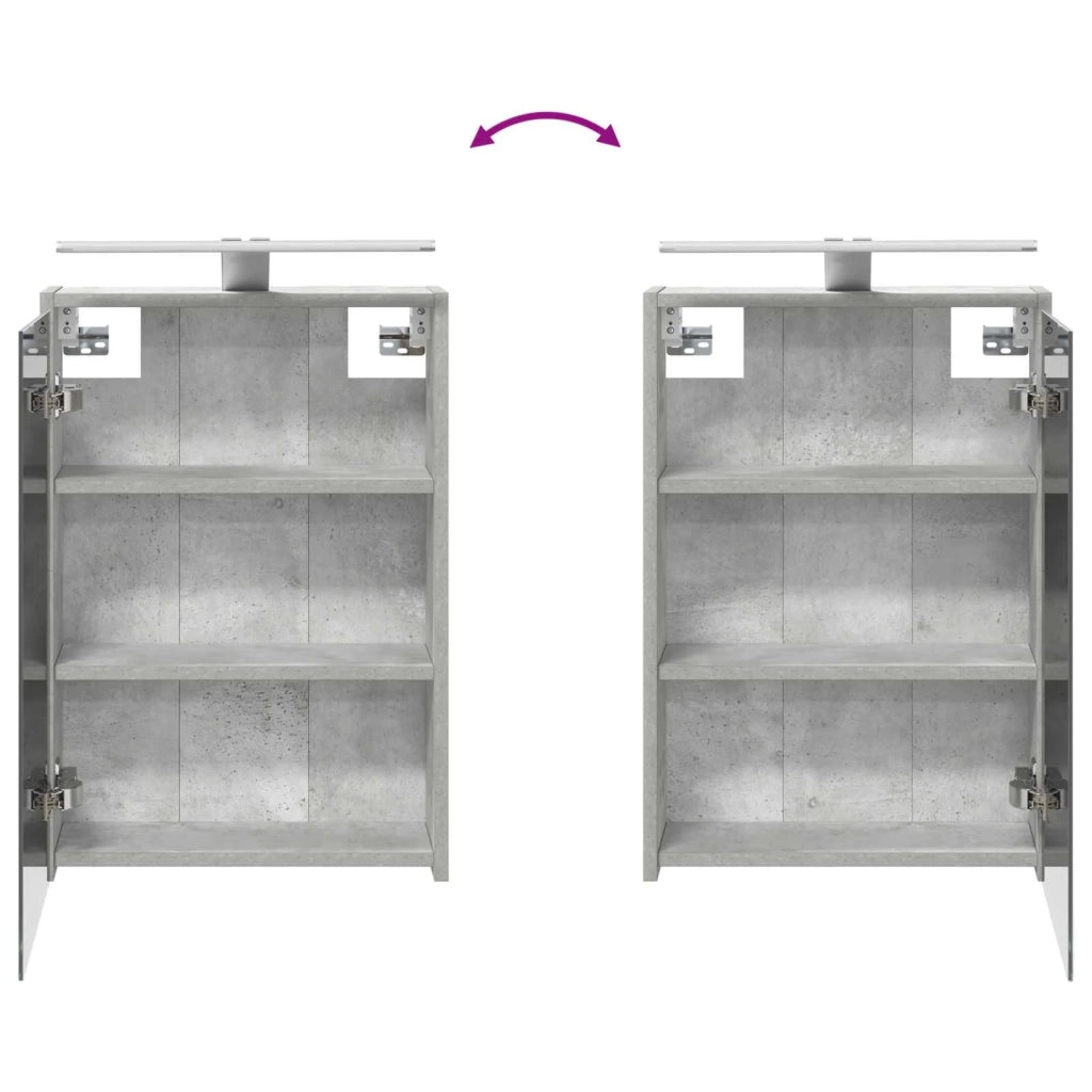 Set di Armadi da Bagno 4 pcs Grigio Cemento 43 x 16 x 62,5 cm 3407370