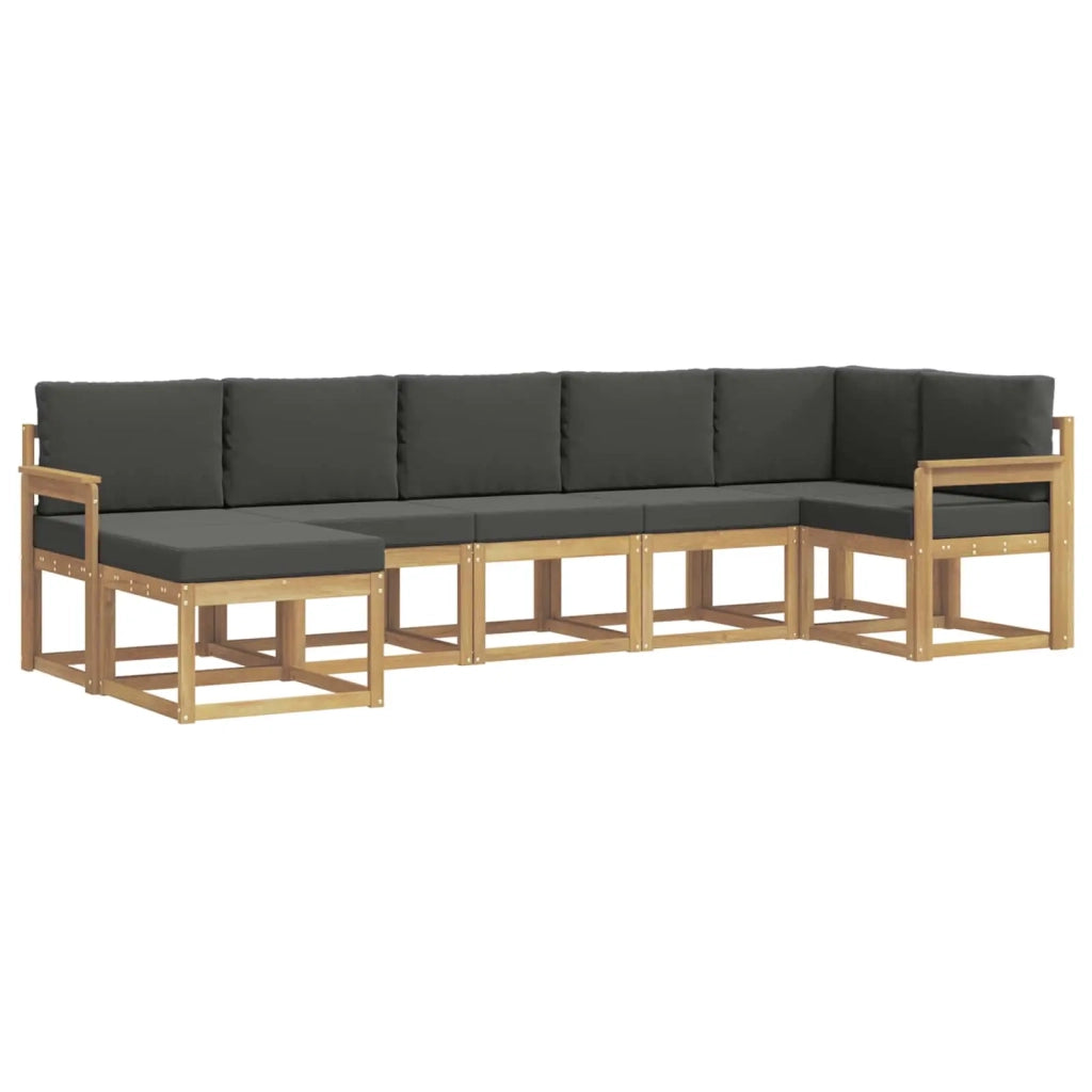 Set di divani da esterno 7 pz Bianco e Antracite Poliestere 3387936
