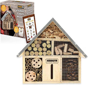 Ospitale casa per insetti in legno naturale con appendiabito copertura a tetto inclinato farfalla lepidottero ape crisalide habitat per insetti per giardino inclusivo