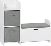Cassettone per bambini - con piazza per riporre - costruzione robusta - ideale per giocattoli e abbigliamento - design moderno - bianco - 93x30x82 cm