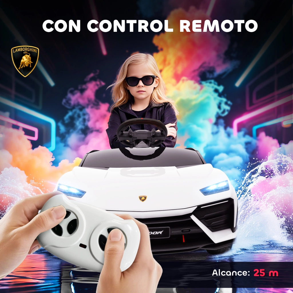 Auto Elettrica Bambini Lamborghini 12V Telecomando ¨C zephmum ¨C Bianco