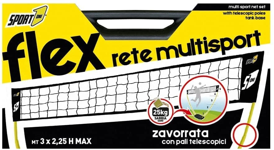 Rete da pallavolo per Giardino Professionale con Pali Alta 225 cm Portatile per Bambini