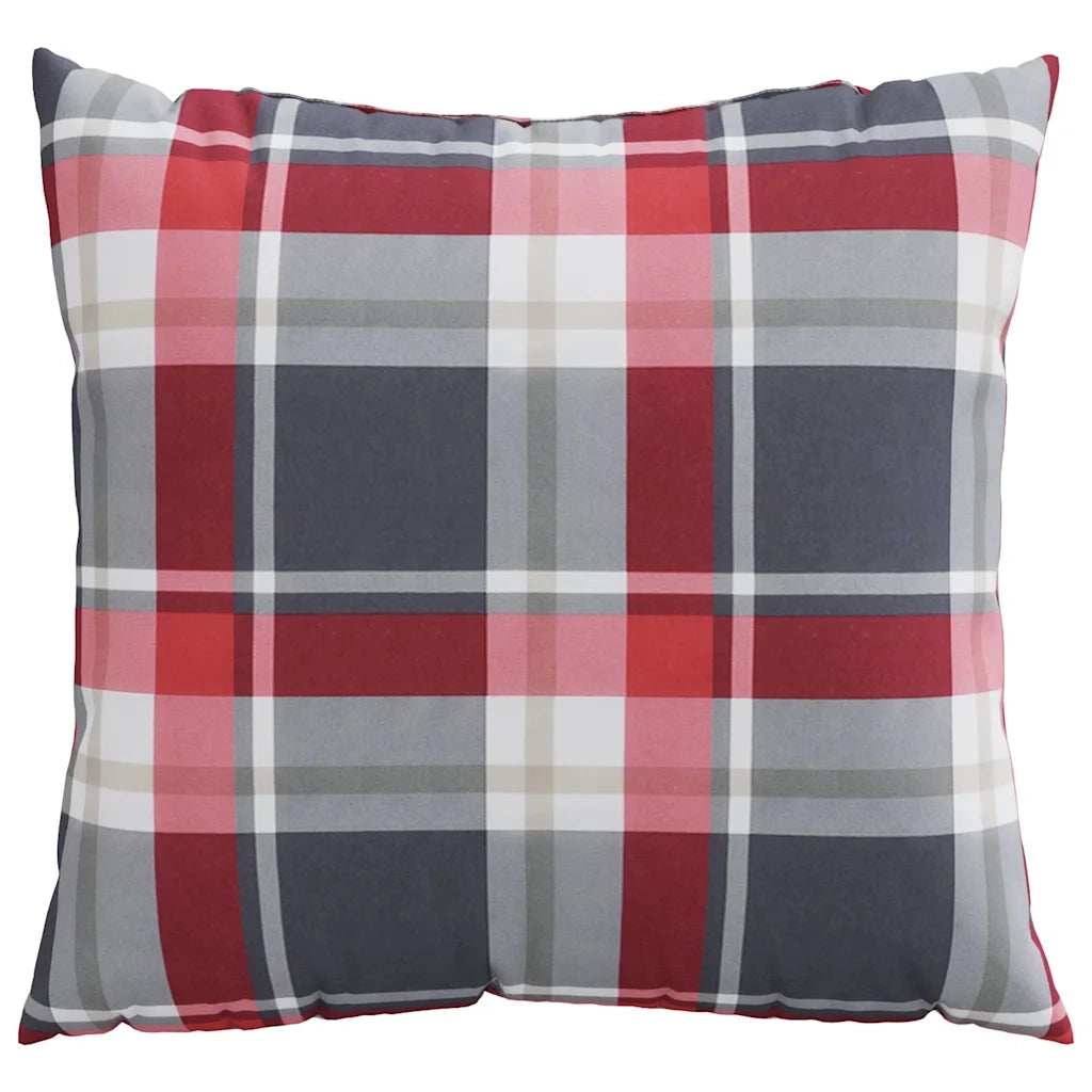 Cuscini per divano 4 pz Rossi a Quadri 60x60 cm in Tessuto 377797