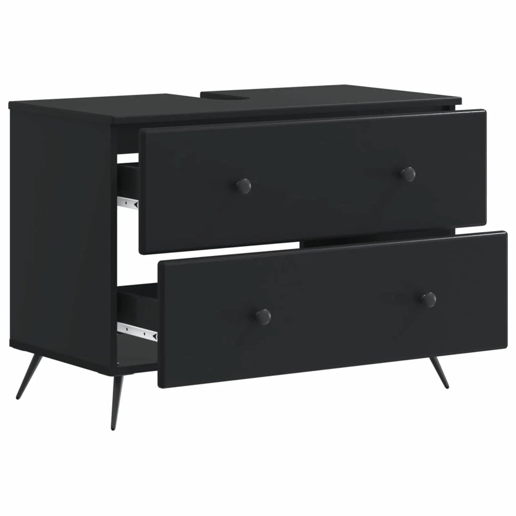 Armadio per Lavabo da Bagno BREDA Nero 82 x 41 x 59 cm 897456