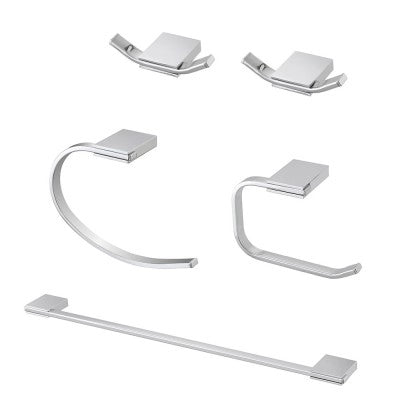 Set accessori a muro 5 pezzi in acciaio cromato e viti incluse Futura