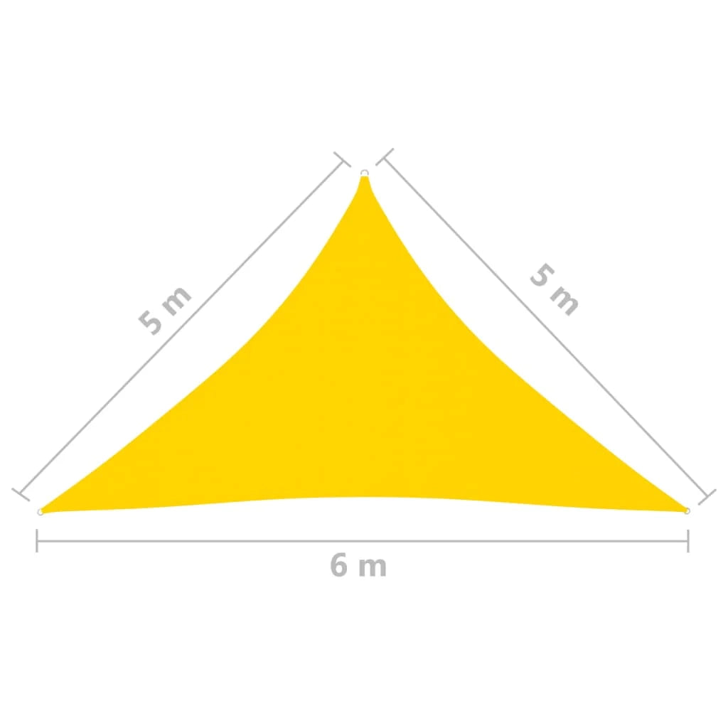 Vela ombreggiante triangolare in tessuto Oxford 5 x 5 x 6 m giallo 02_0009916