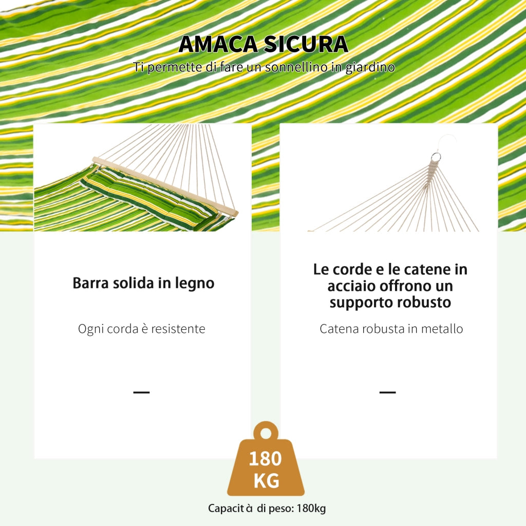 Amaca da Giardino Doppia con Cuscino ¨C Zephmum ¨C Grigio 188x140cm
