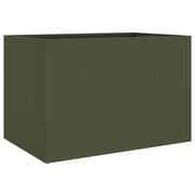 Fioriera | Cassetta per fiori | Vaso Verde Oliva 62x47x46 cm in Acciaio