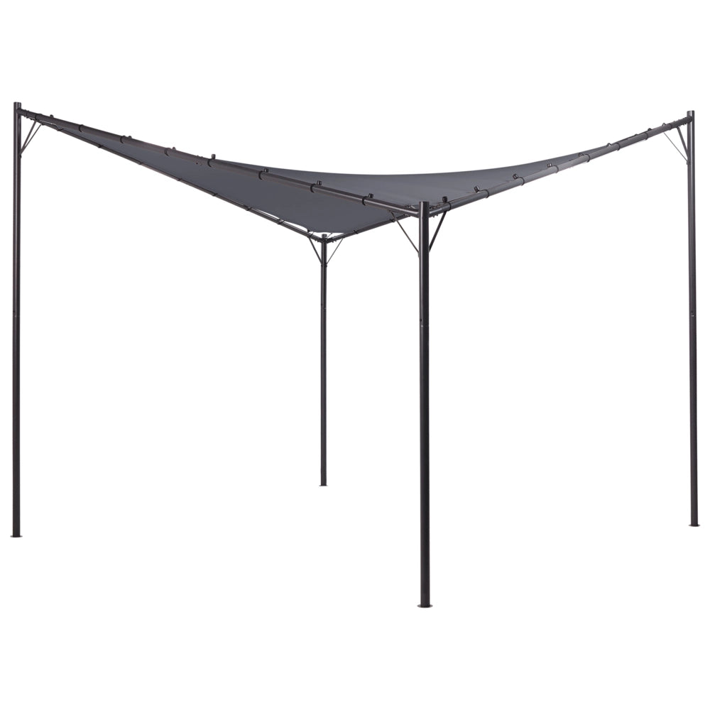 Gazebo da giardino con struttura in metallo e tessuto grigio scuro 300 x 300 cm pergola esterno terrazzo