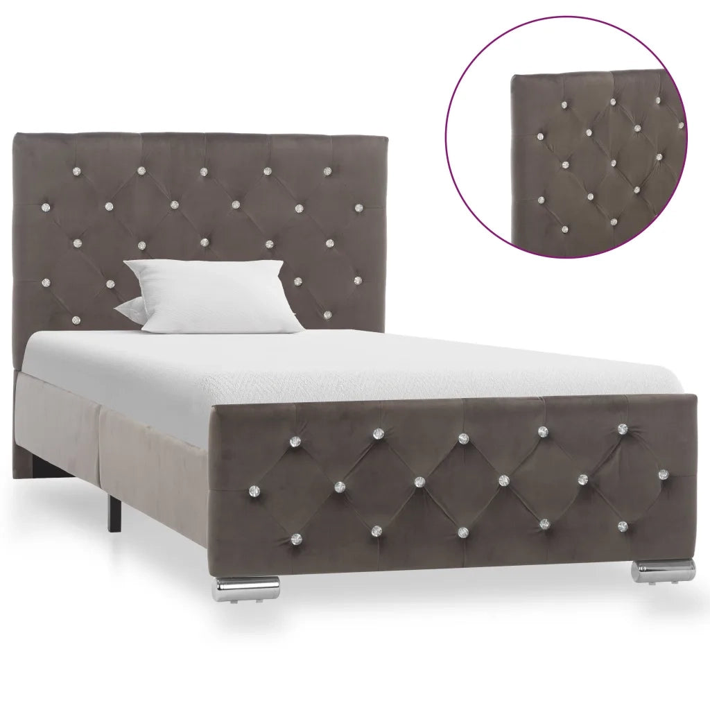 Giroletto-Struttura Letto Grigio in Velluto 90x200 cm 855837