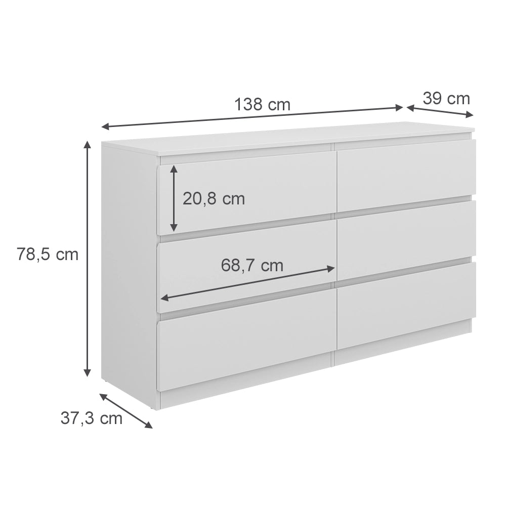 Vicco Cassettiera  Bianco 39 x 78.5 cm