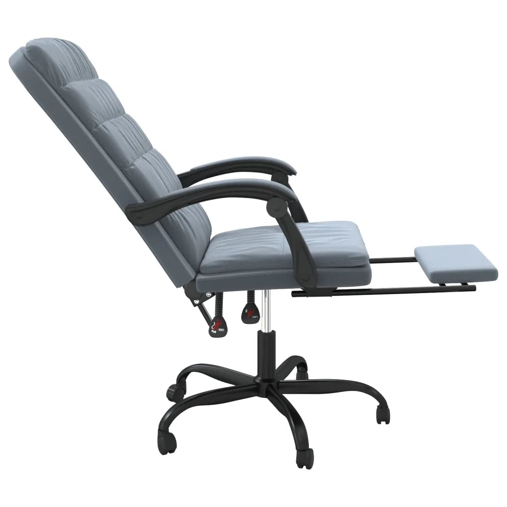 Sedia da Ufficio Reclinabile Grigio Scuro in Velluto 349649