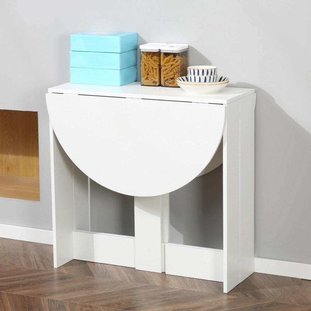 Tavolo da pranzo allungabile ovale ¨C zephmum ¨C 104x76x74 cm legno bianco