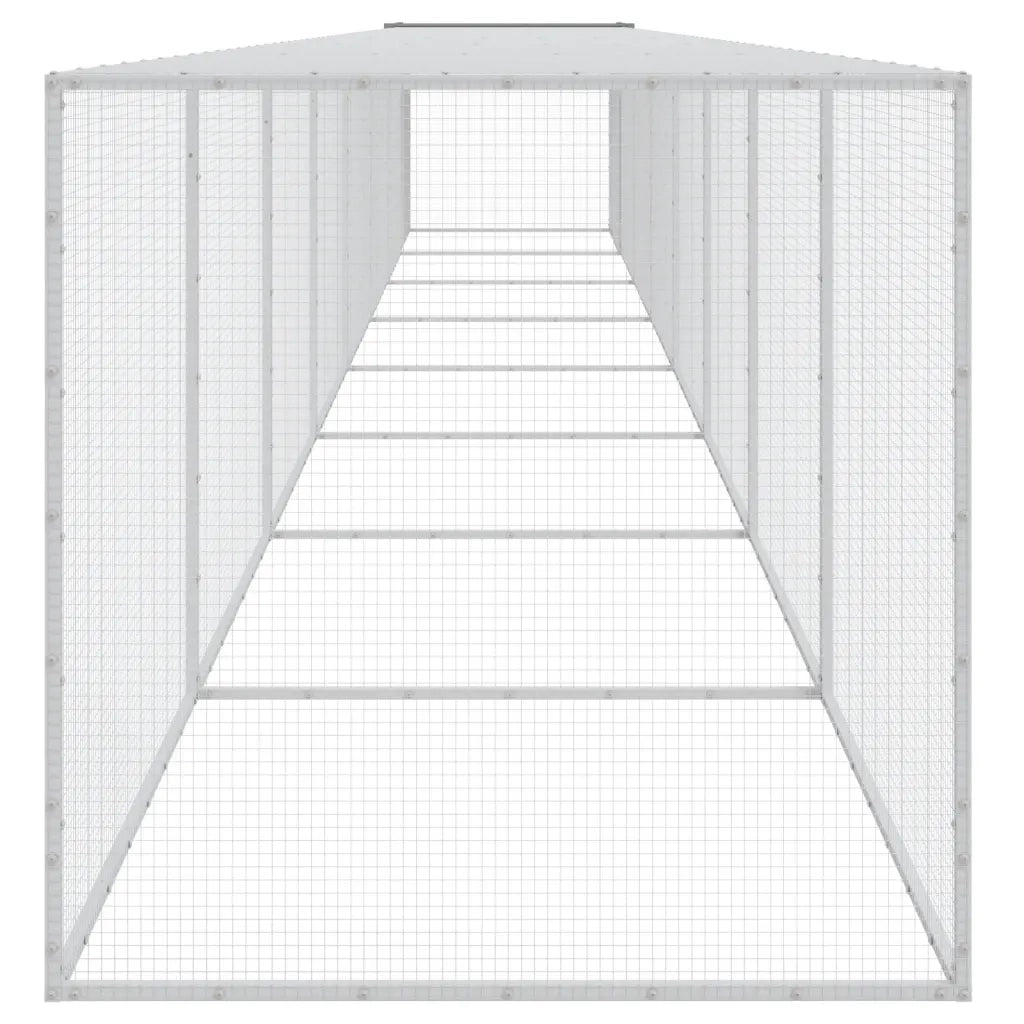 Gabbia Polli Tetto Grigio Chiaro 803x98x90 cm Acciaio Zincato 3189047