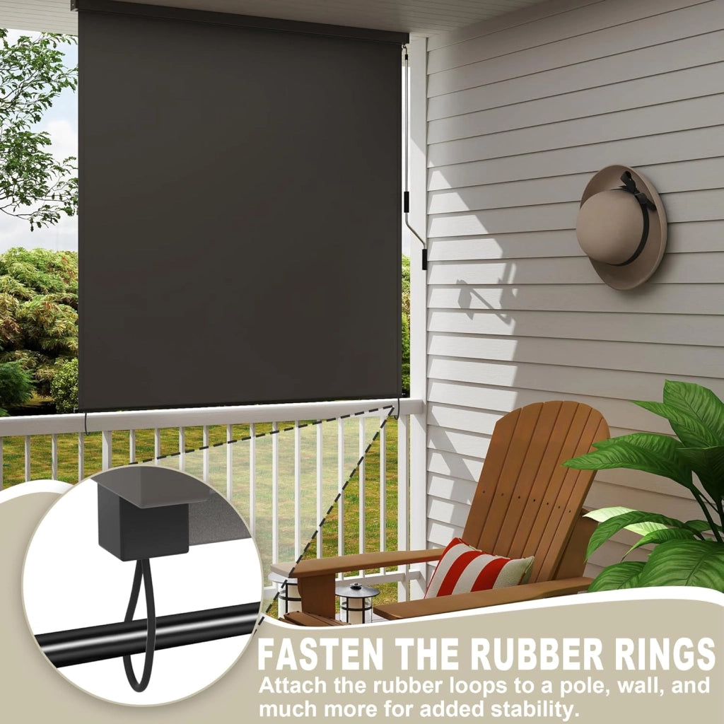 Tenda a rullo verticale per esterni, 180 x 250 cm, resistente alle intemperie, protezione solare, manovella, tenda per balcone e giardino