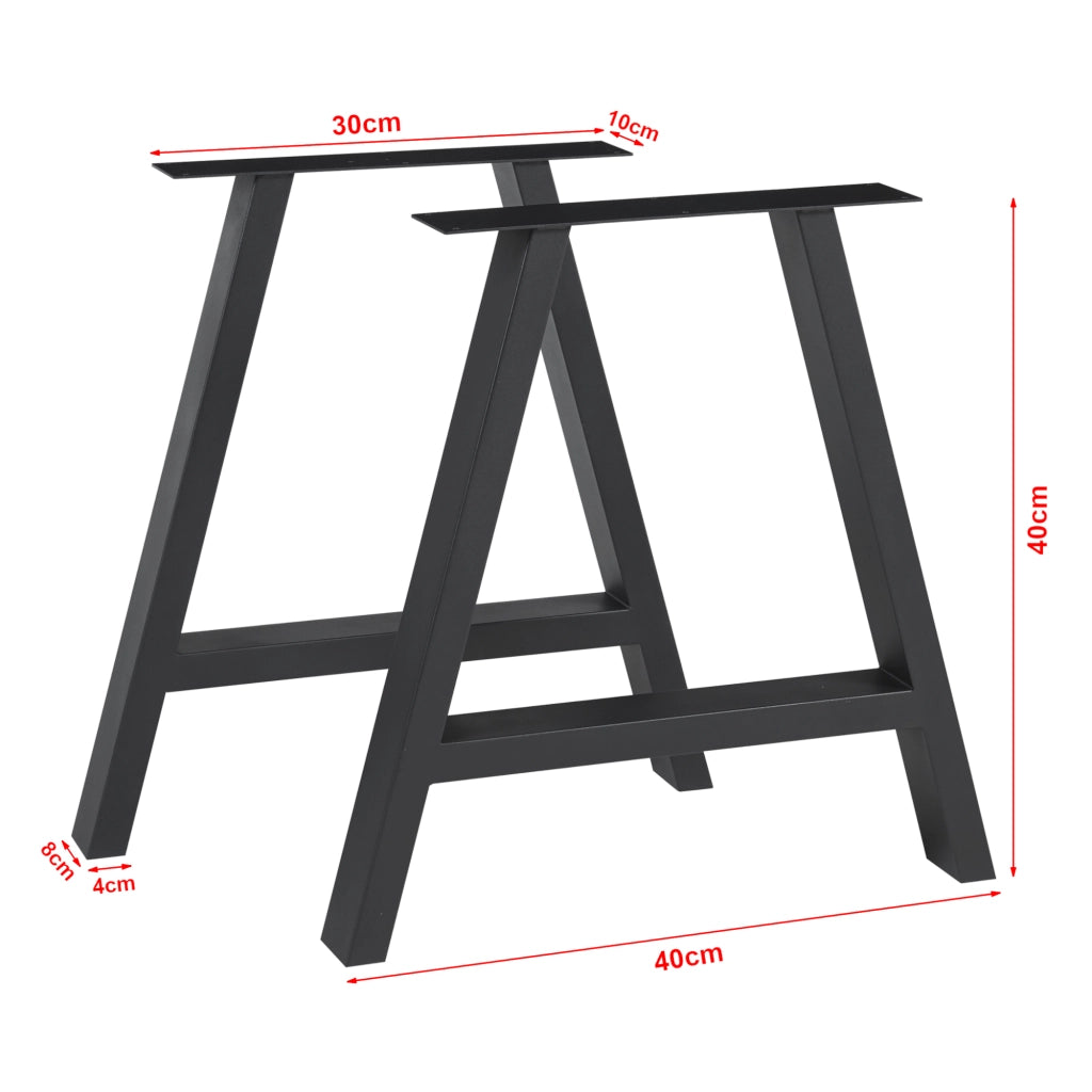 Set Eschau di 2 Gambe per Mobili 'Fai da Te' in Acciaio (AxL) 40 x 40 - Nero [en.casa]