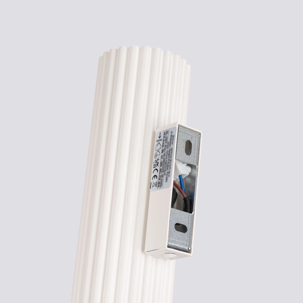Applique moderna tubo rigato beige 30cm 2xGU10 up/down
