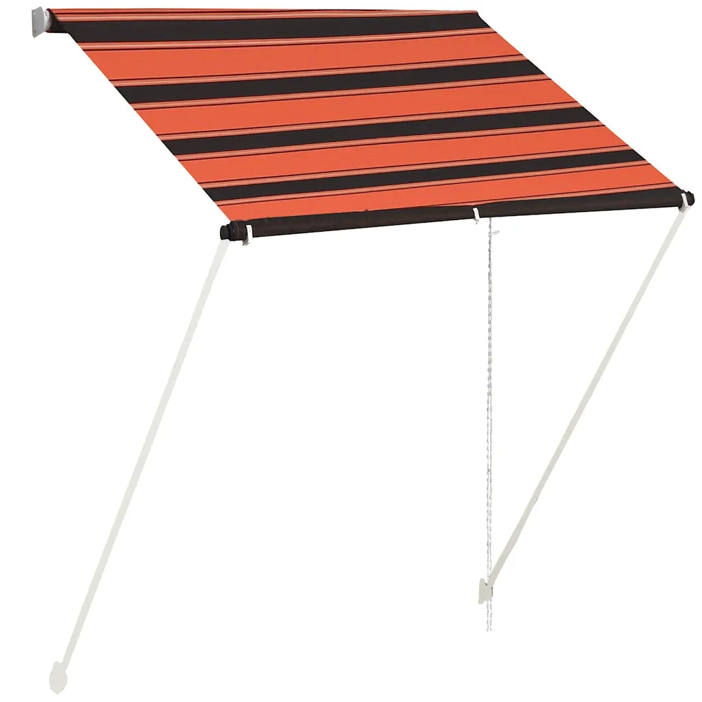 Tenda da Sole Retrattile-Tenda parasole per Patio 150x150 cm Arancione e Marrone
