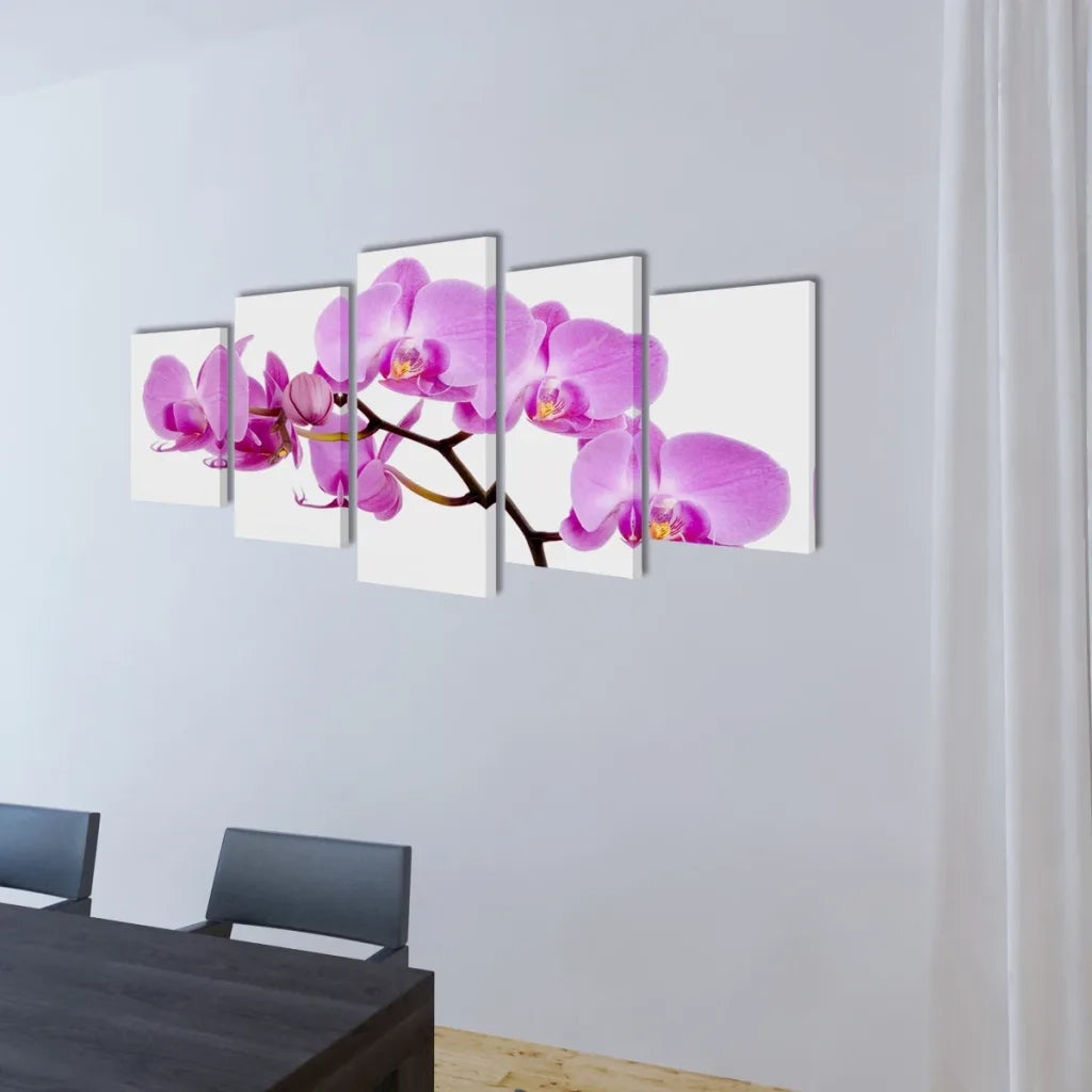 5 pz Set Stampa su Tela da Muro Orchidèa 200 x 100 cm 241571
