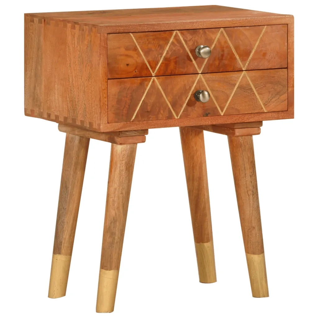 Comodino | Armadio da Notte | Mobiletto da notte 40x30x58 cm in Legno Massello di Mango
