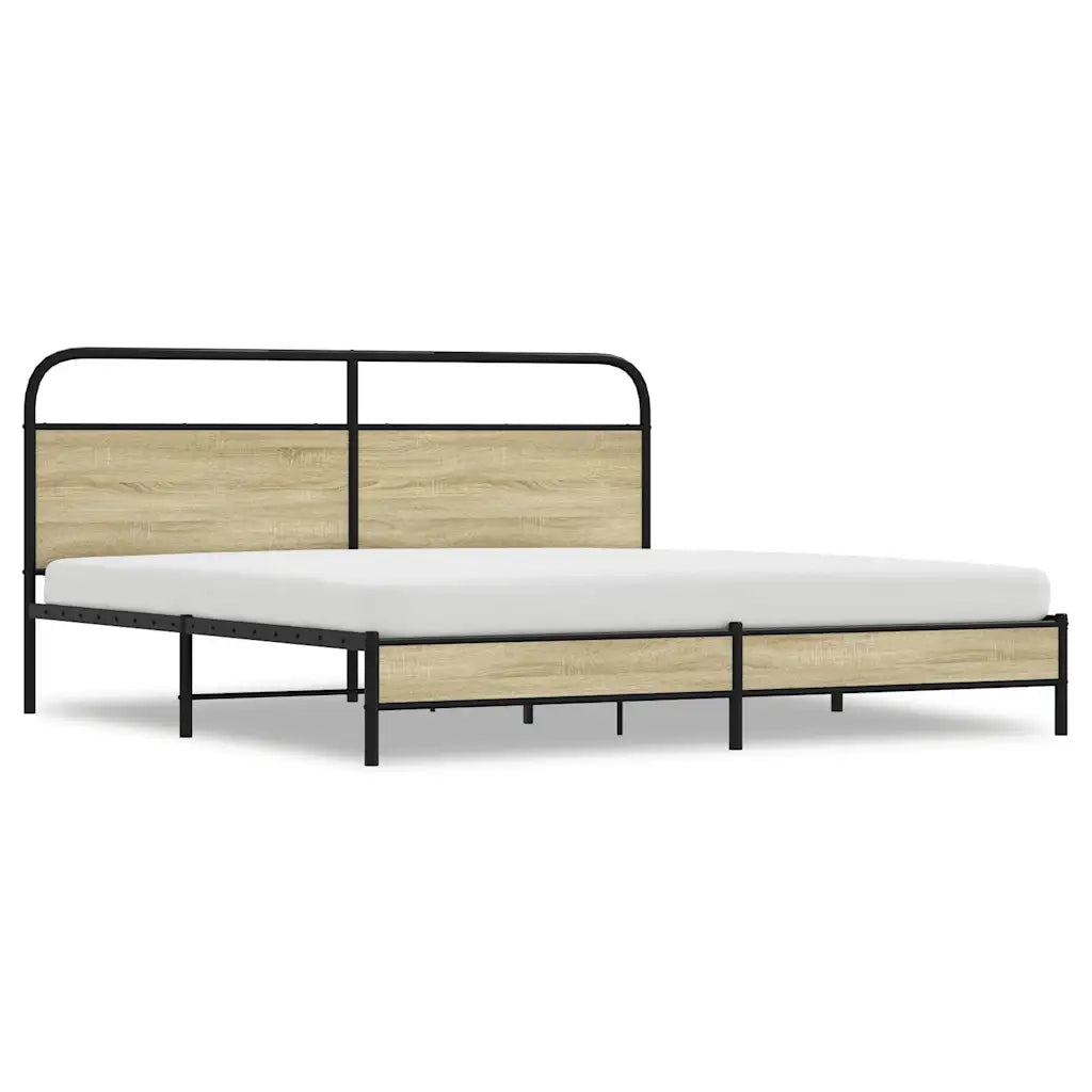 Giroletto senza Materaso in Metallo Rovere Sonoma 193x203 cm 3318686