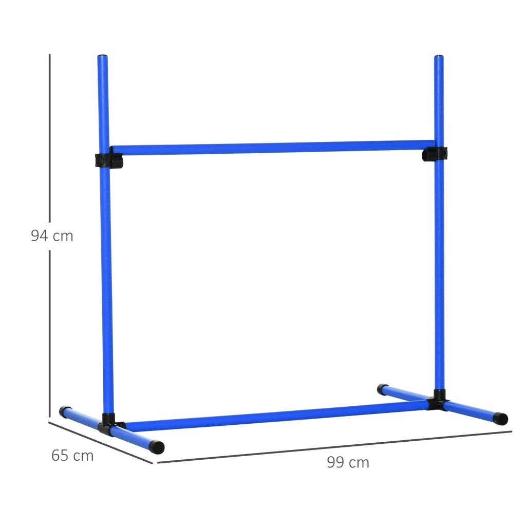 Set di allenamento agility per cani regolabile in plastica blu
