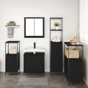 Set di mobili per il bagno 5 pcs Rovere Nero Legno multistrato 3328384