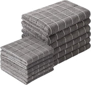 Set di tovaglioli in microfibra per cucina da 12 - 18 x 26 e 12 x 12 per cucinare e lavare - Grigio