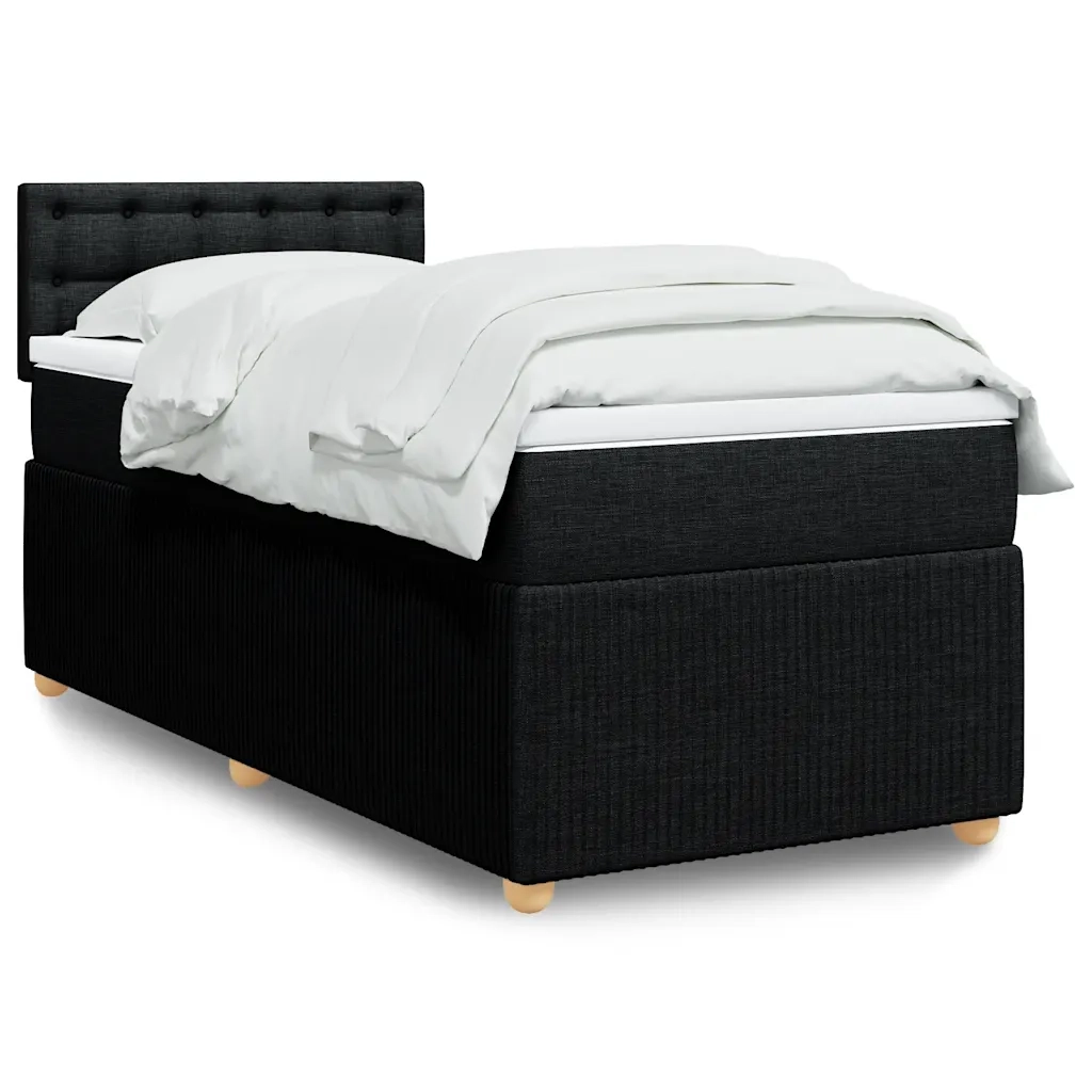 Giroletto a Molle con Materasso Nero 90x200 cm in Tessuto 3287355