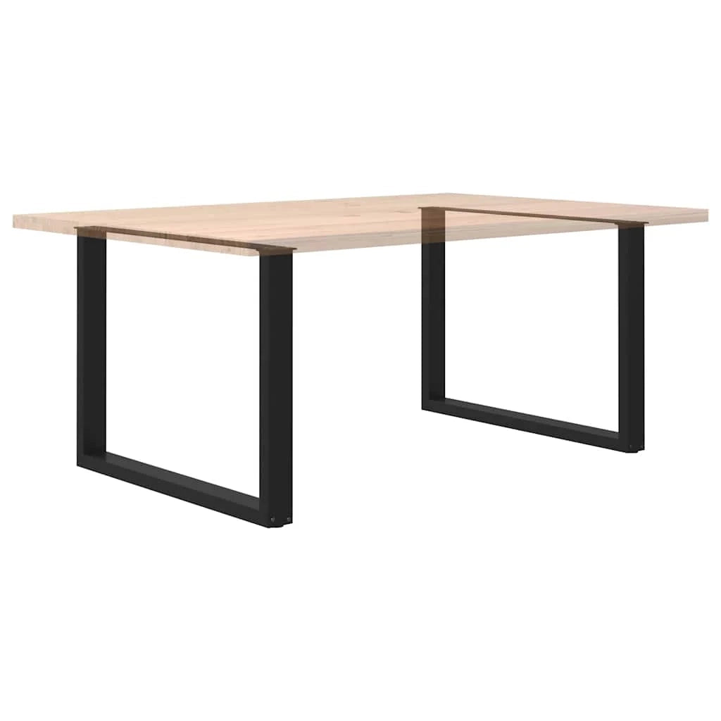 Set di 2 gambe per tavolo regolabili a forma di U 100 x 72 cm design estetico moderno in acciaio nero 02_0057436