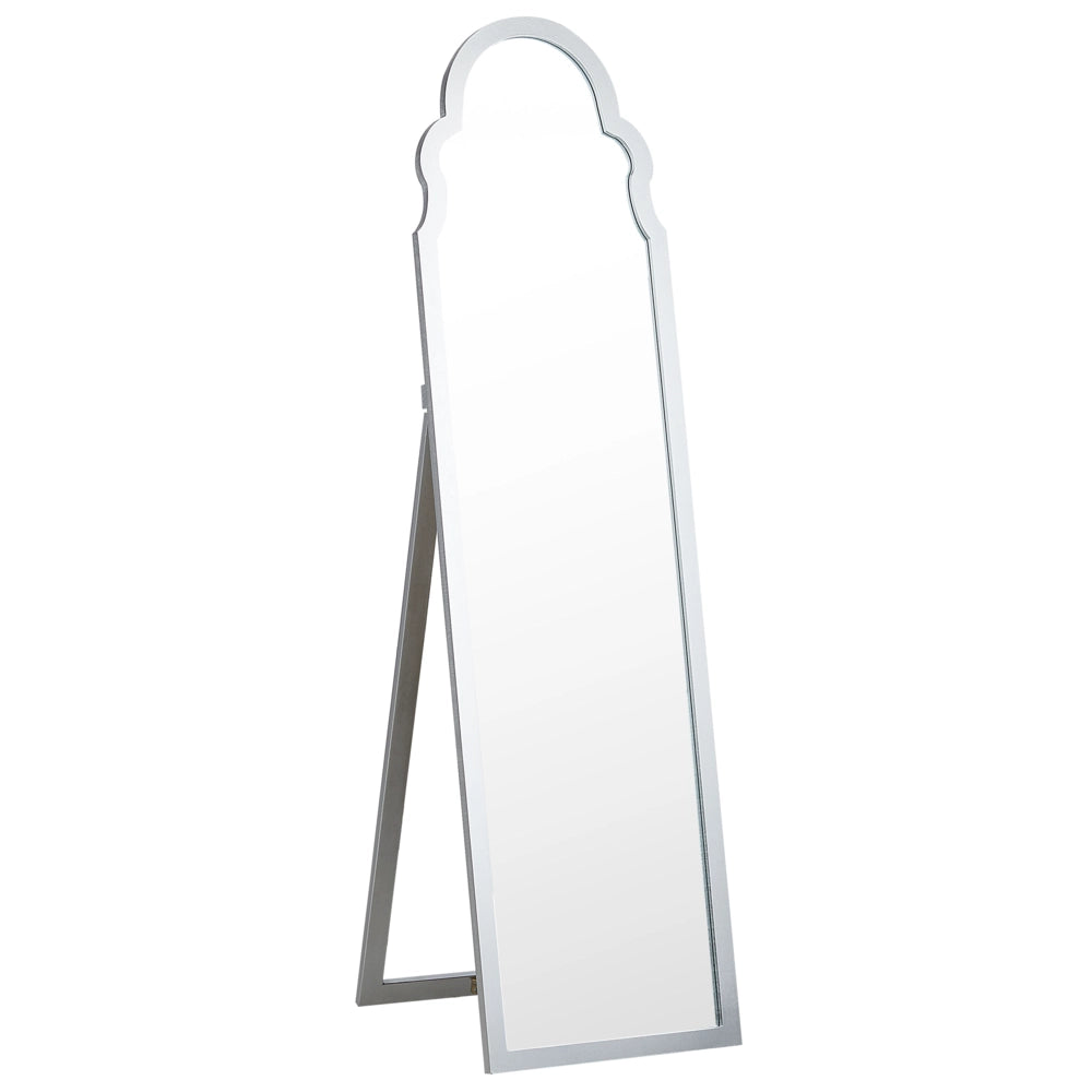 Specchio da terra in vetro MDF argento 40 x 150 cm con supporto cornice decorativa design moderno