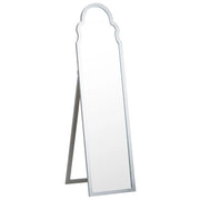 Specchio da terra in vetro MDF argento 40 x 150 cm con supporto cornice decorativa design moderno