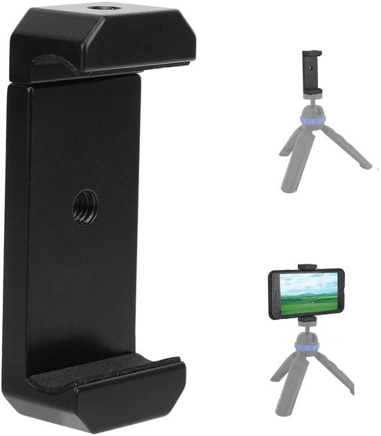 ONF3 - Viti per Smartphone - Klem Universale - Tripod Montaggio - Larghezza Adattabile - Fatta di Metallo - Adatta per Smartphone...
