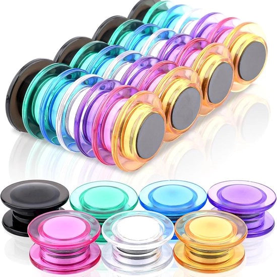 Magnetini decorativi mini rotondi in 7 colori, 42 pezzi, per frigorifero, bacheca e parete magnetica