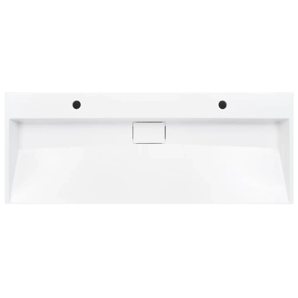 Lavandino 120x46x11 cm Blocco in Marmo/Minerale Bianco 144068