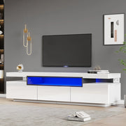 Mobile TV bianco 160x39x42 cm con LED 16 colori e 3 cassetti
