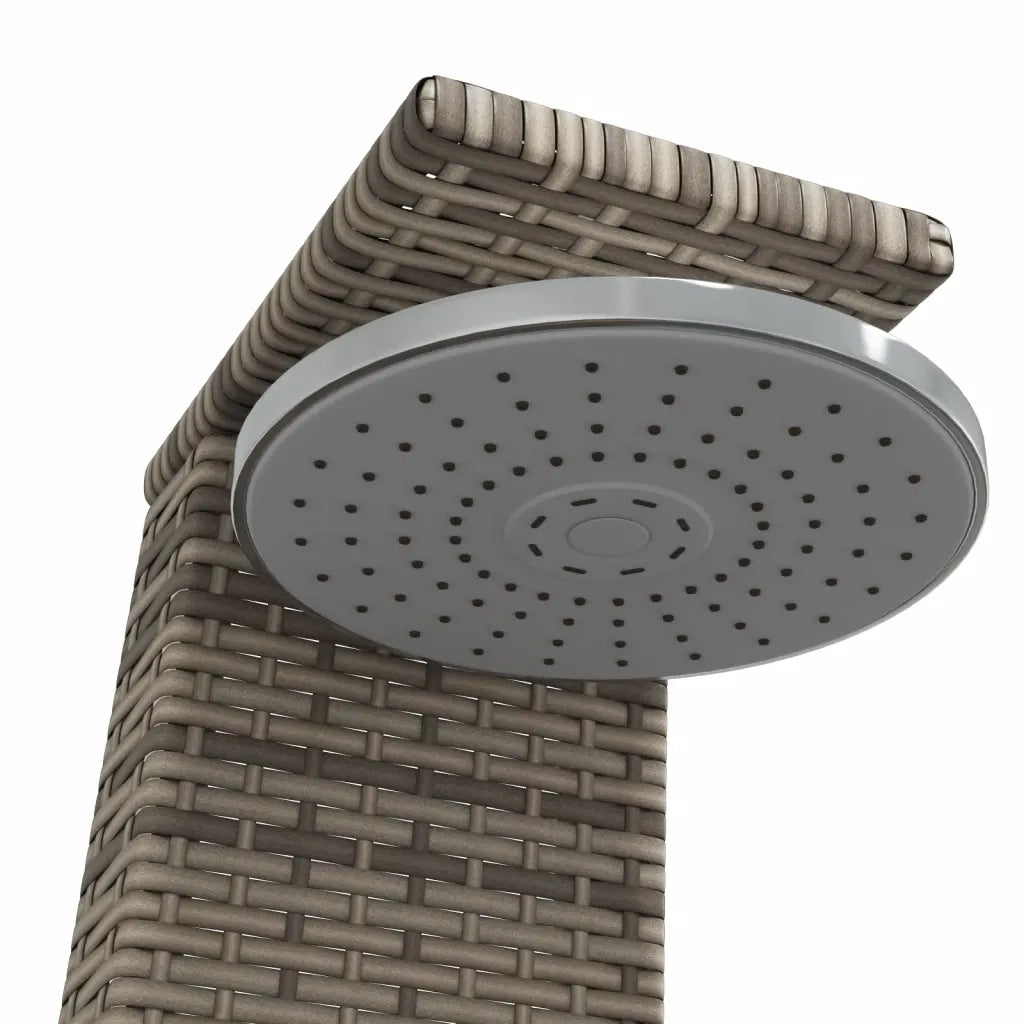 Doccia da Esterno Grigia 55x60x224 cm Polyrattan e Legno Acacia CFW9580001